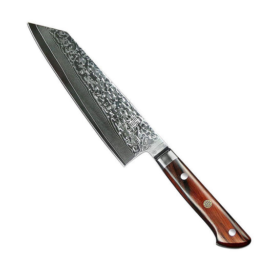 8' Damascus Kiritsuke Forged Chefs Knife With Olive Wood Handle