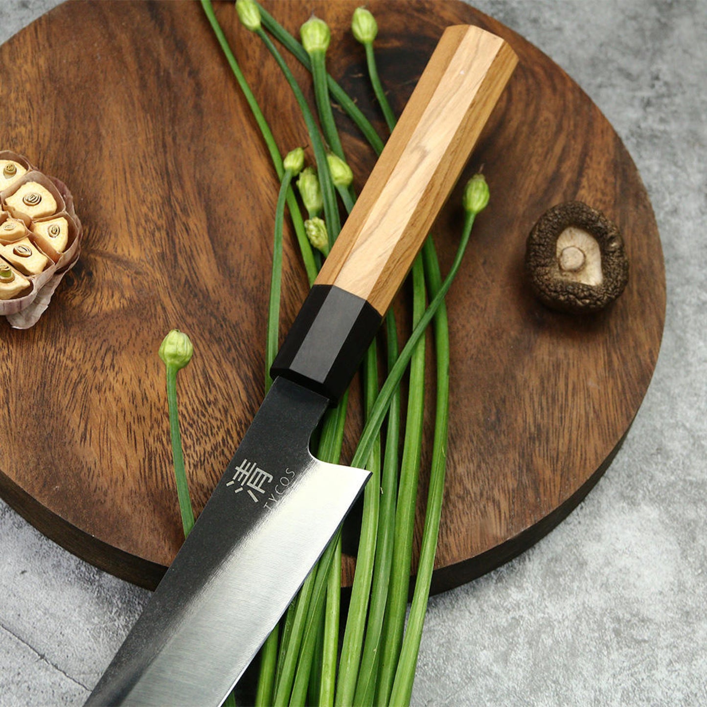 Japanese Chef's Knife | Kiritsuke 9 inch Knive 440C Steel Olive Wood Handle