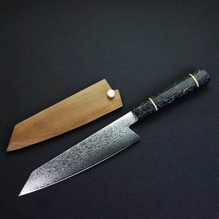 Limited Edition 8” Kiritsuke Damascus Chef Knife With Wooden Handle