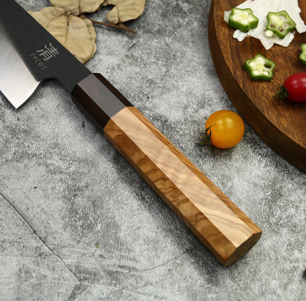 9” Japanese Chef's Knife 440C Steel With Olive Wood Handle