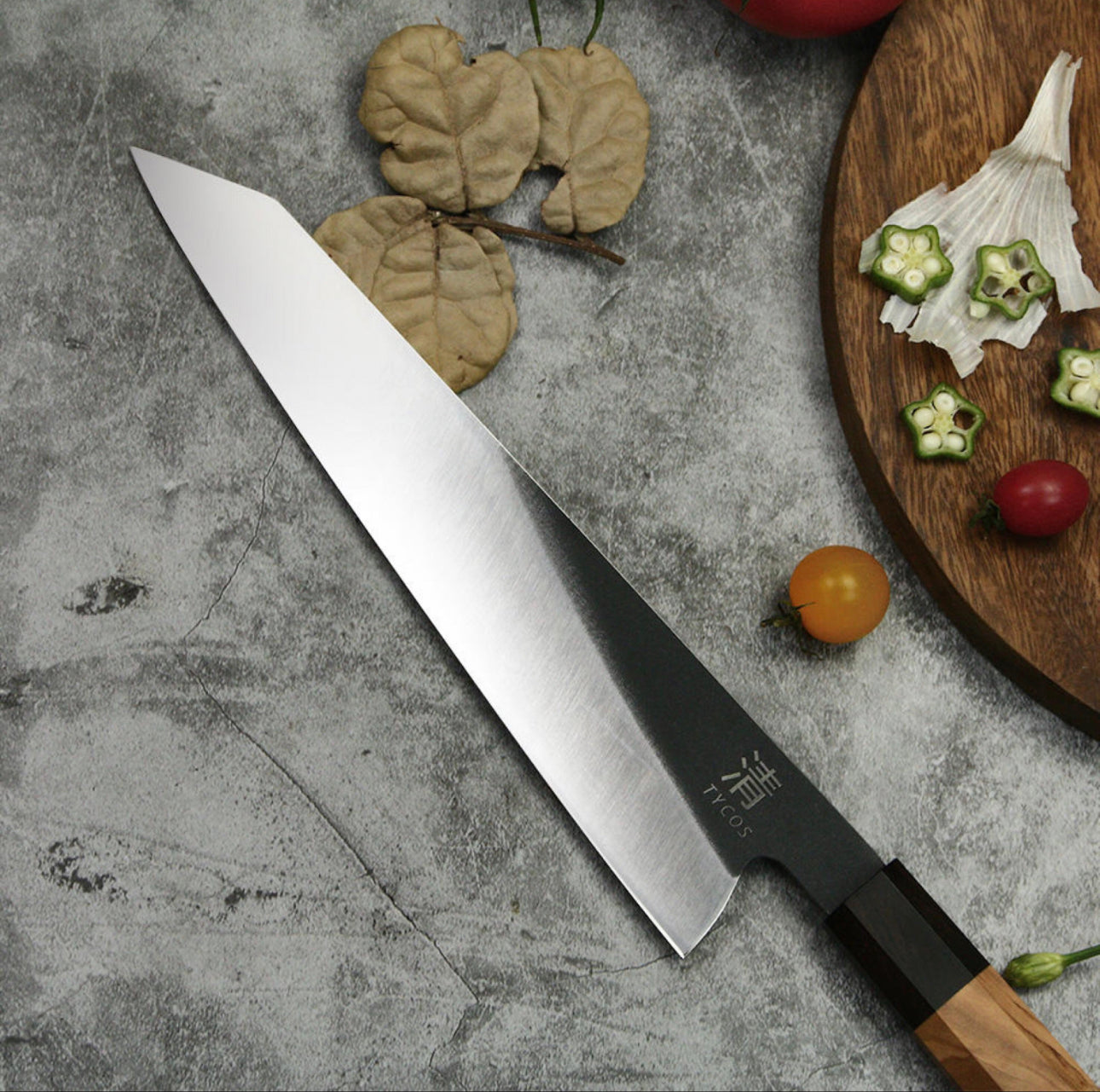 9” Japanese Chef's Knife 440C Steel With Olive Wood Handle