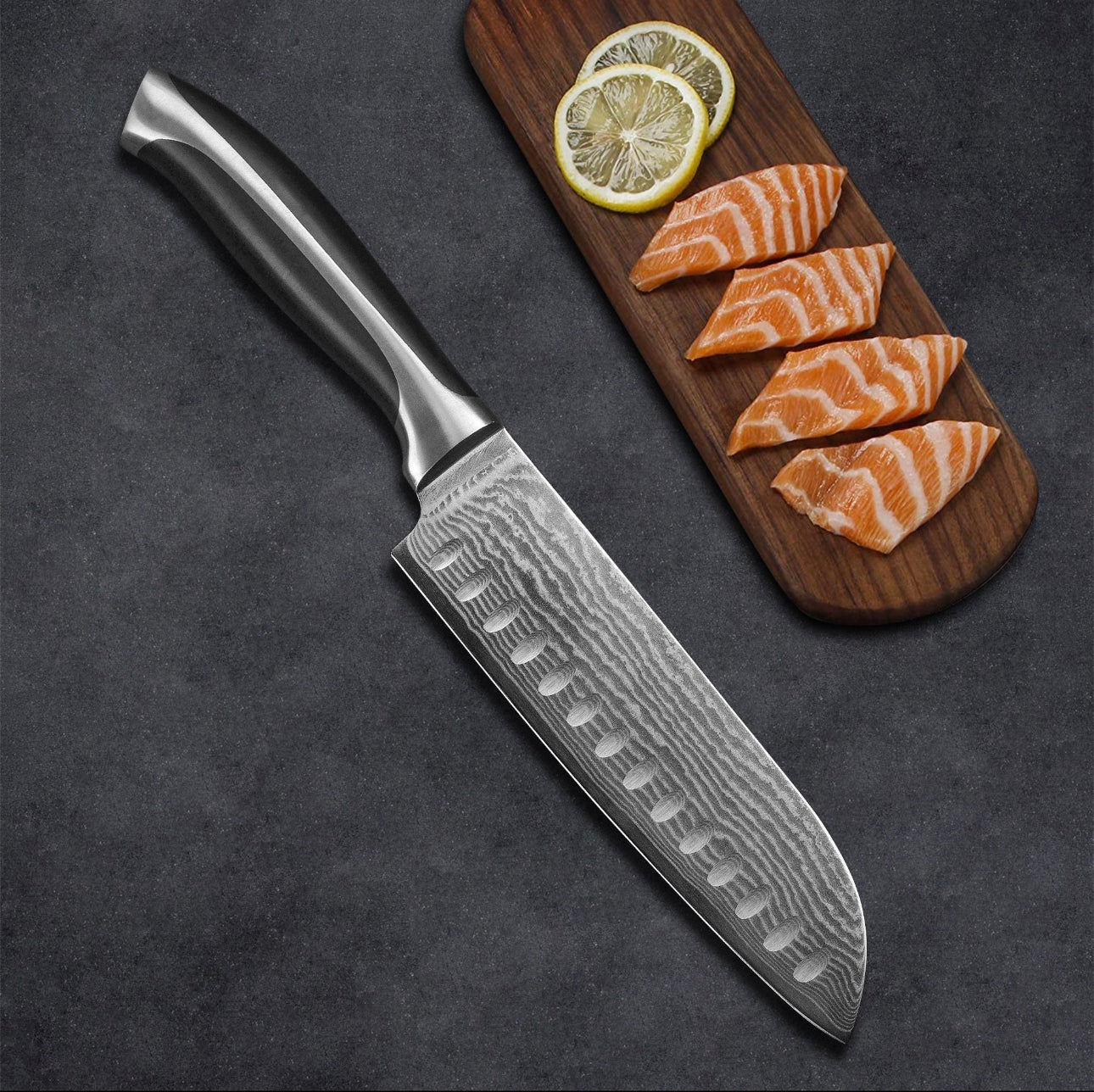 7” Japanese Santoku VG-10 Damascus Chef Knife