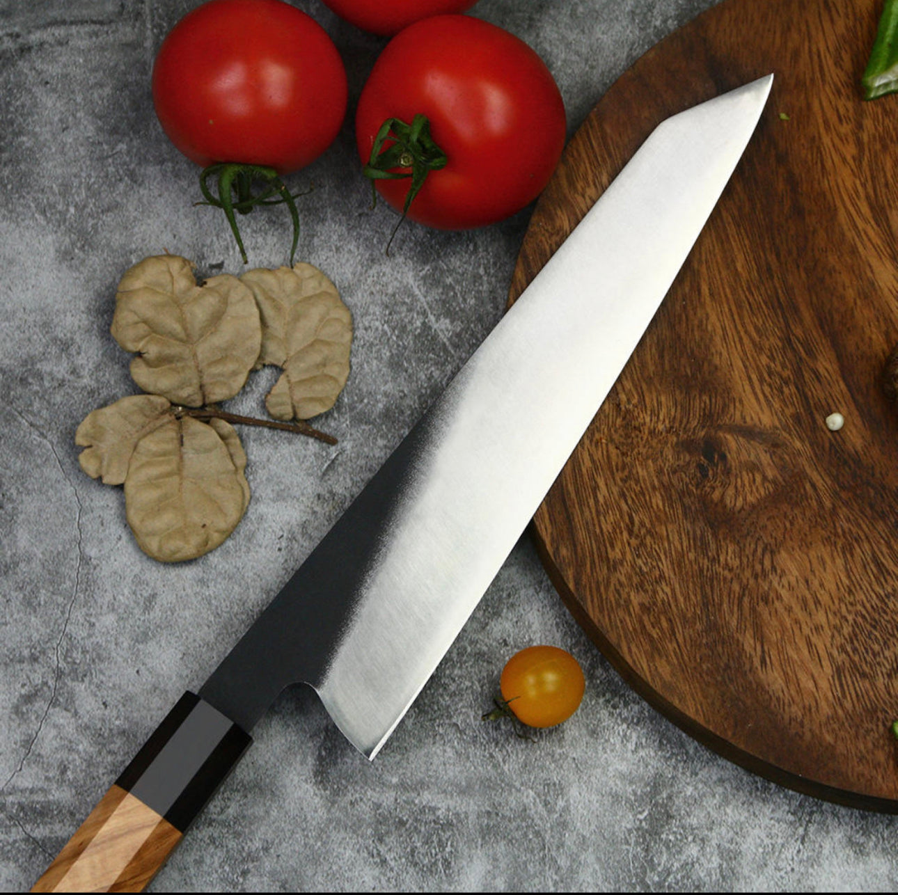 9” Japanese Chef's Knife 440C Steel With Olive Wood Handle