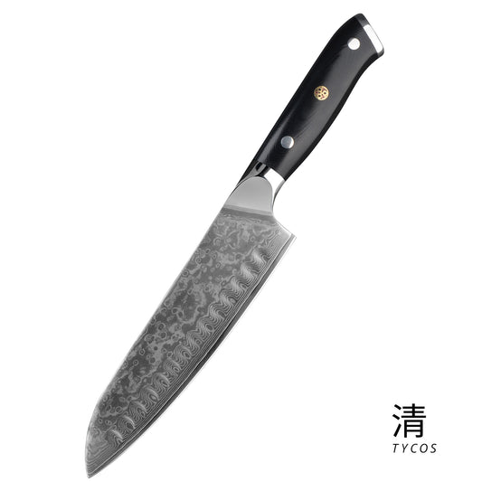 Japanese 7” Santoku Damascus Chef Knife With Professional Handle