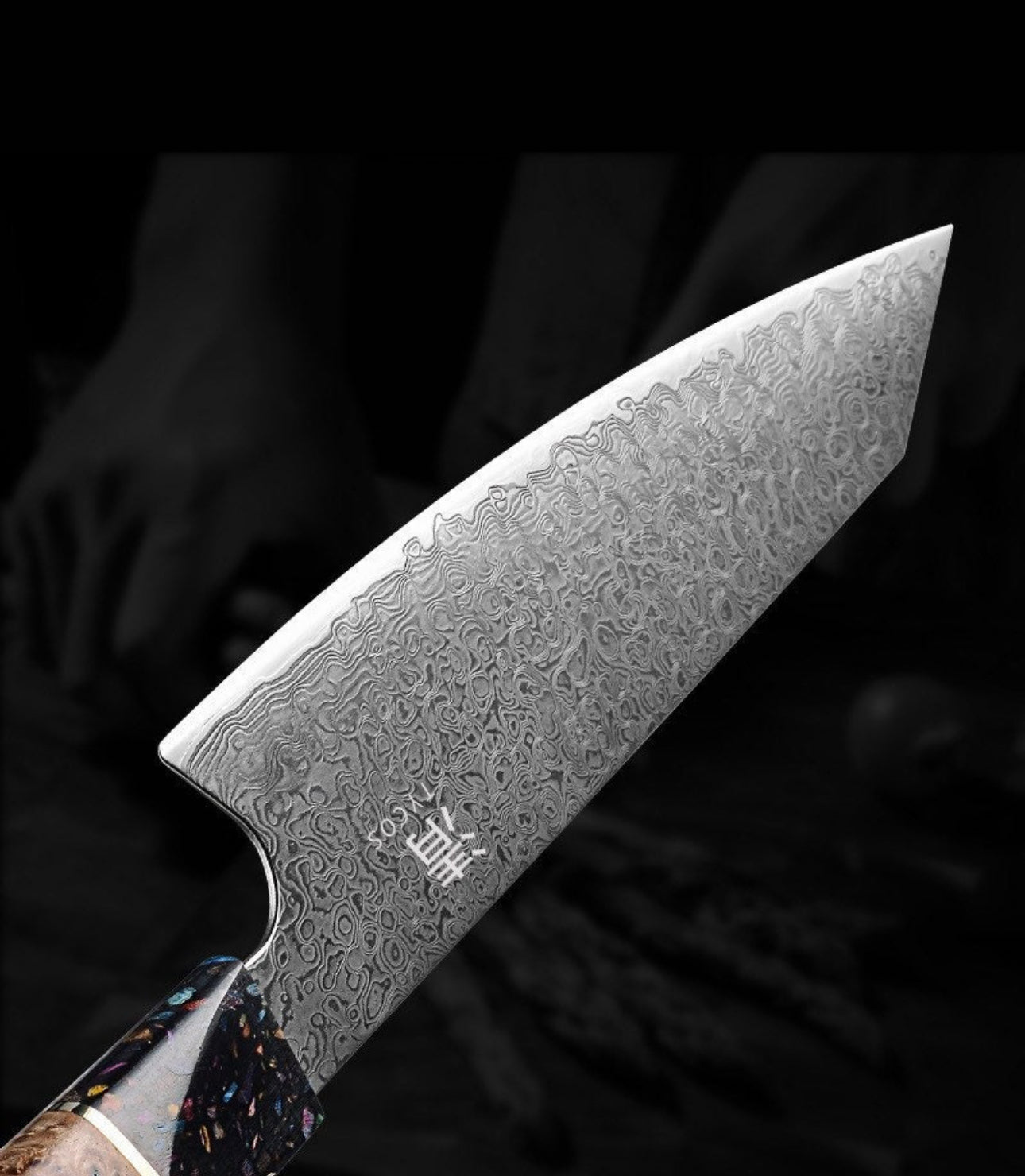 8” Kiritsuke Damascus Chef Knife With Resin Handle