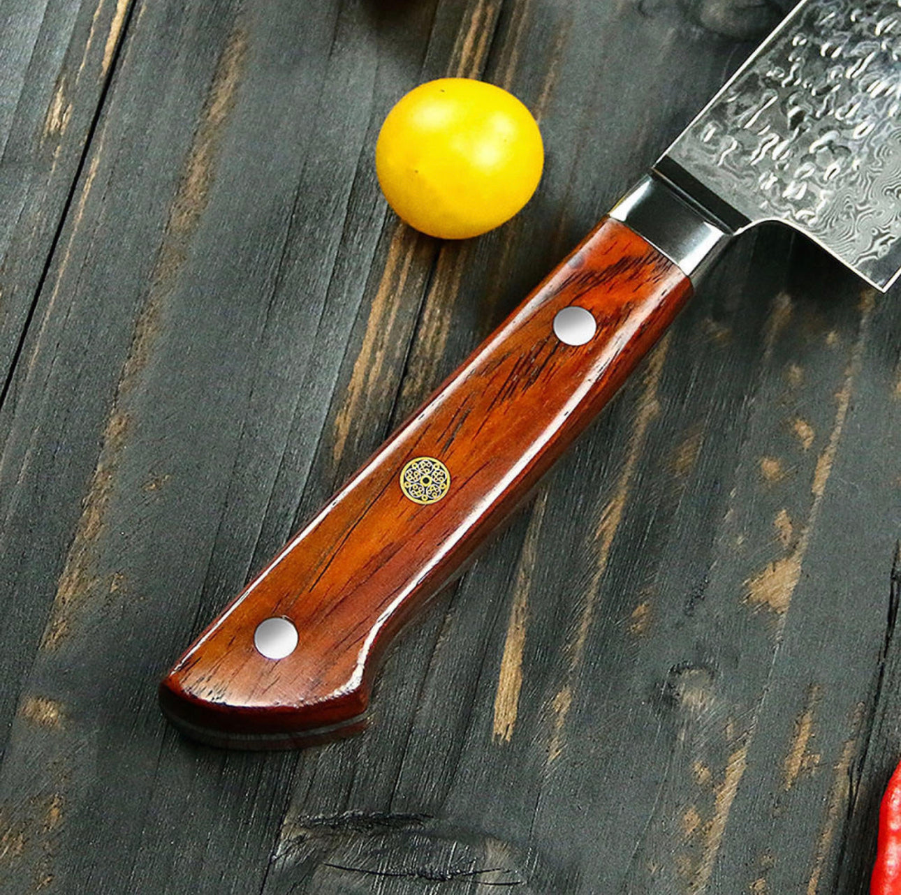 8' Damascus Kiritsuke Forged Chefs Knife With Olive Wood Handle