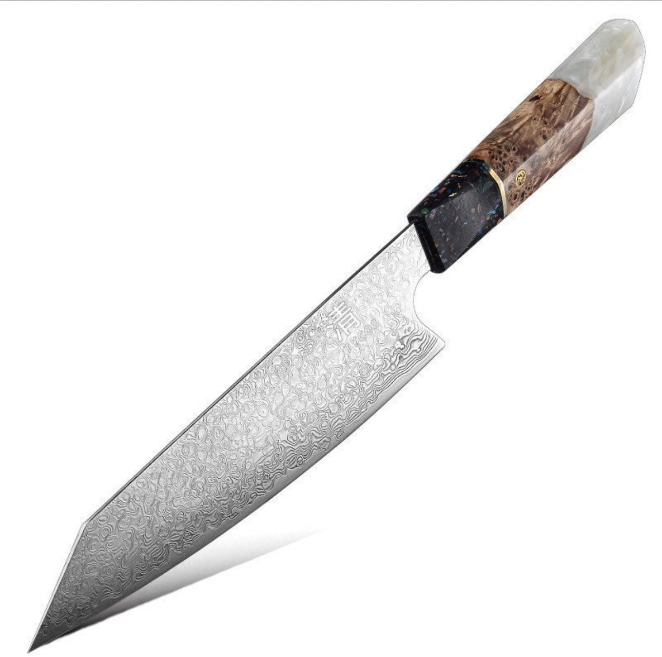 8” Kiritsuke Damascus Chef Knife With Resin Handle