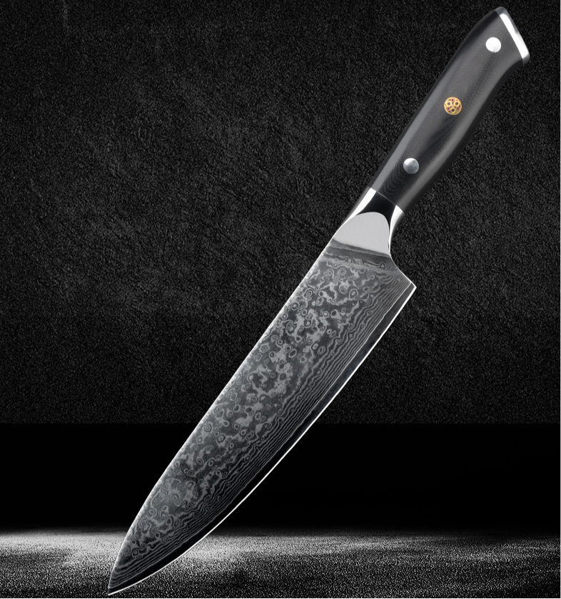 8” Gyuto Chef Knife With VG-10 Damascus Steel & Ergonomic Handle